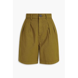 Milo pleated cotton-twill shorts