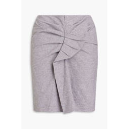 Ines houndstooth cotton and linen-blend mini skirt