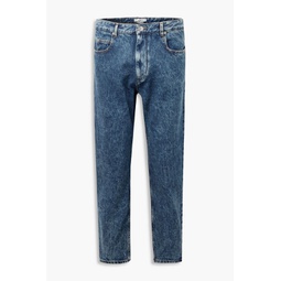 Neasr cropped acid-wash high-rise straight-leg jeans