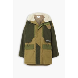 Gane oversized color-block faux shearling-trimmed shell hooded parka