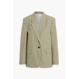 Verix houndstooth cotton and linen-blend blazer