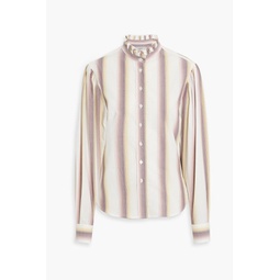 Jancis ruffled striped cotton shirt