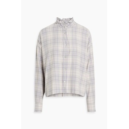 Ilaria ruffled checked cotton-flannel shirt