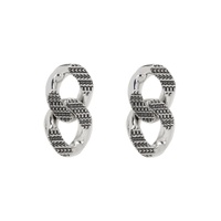 Silver Monogram Chain Link Earrings 232190F022018