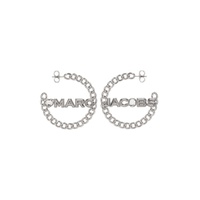 Silver The Charmed Chain Hoop Earrings 231190F022005