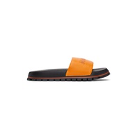 Orange The Leather Slide Sandals 231190F124009