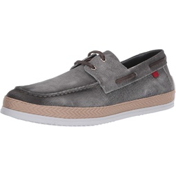 MARC JOSEPH NEW YORK Mens Leather Luxury Deck Shoe with Rope Detail Boat