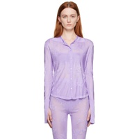 Purple Jacquard Shirt 231761F109004