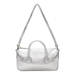 Silver Zipper Small Crinkle Bag 241369F048002
