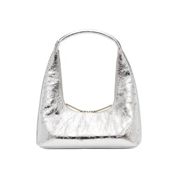 Silver Zip Shoulder Bag 231369F049005
