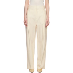 Off White Pleated Trousers 231399F087002