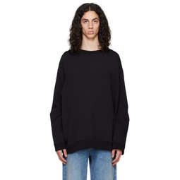 Black Turned Sleeve Sweatshirt 231707M204000