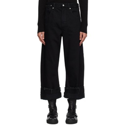Black Oversized Jeans 241707M186000