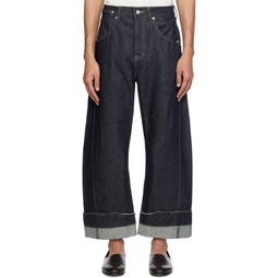 Indigo Oversized Jeans 241707M186002