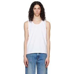 White Deconstructed Tank Top 231707M214001