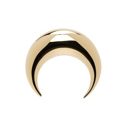 Gold Regenerated Moon Stud Single Earring 241020F022004