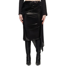 Black Regenerated Midi Skirt 241020F092000