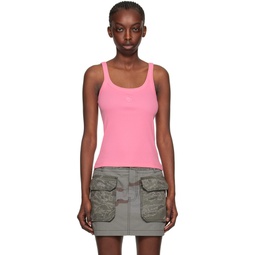 Pink Embroidered Tank Top 241020F111002