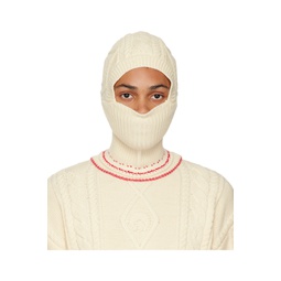 Off White Cable Knit Balaclava 222020M138001