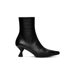 Black Leather Ankle Boots 231020F113000
