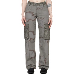 Gray Regenerated Camo Trousers 241020F087005