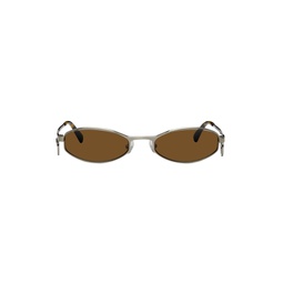 Gunmetal Vuarnet Edition Swirl Frame Oval Sunglasses 221020F005000