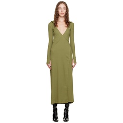 Green Hooded Midi Dress 222020F054006