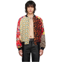 Multicolor Scarves Bomber Jacket 241020M175001