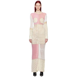Beige   Pink Regenerated Maxi Dress 241020F055004