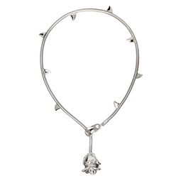 Silver Rosebud Necklace 241431F023016
