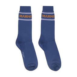 Blue Logo Socks 241342M220004