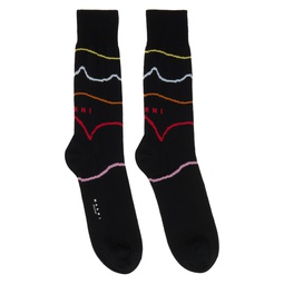 Black Jacquard Socks 231379M220016