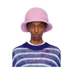 SSENSE Exclusive Pink Furry Bucket Hat 241379F015002