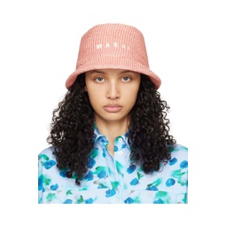 Pink Embroidered Bucket Hat 241379F015007
