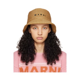 Tan Embroidered Bucket Hat 241379F015014
