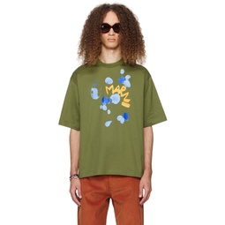 Green Dripping Flower T Shirt 241379M213018