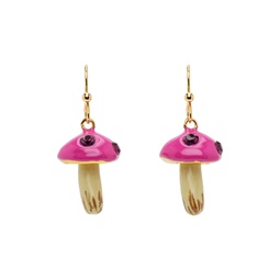 SSENSE Exclusive Pink Mushroom Earrings 241379M144003