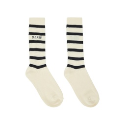 Off White Striped Socks 241379F076015