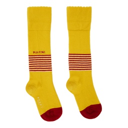 Yellow Striped Socks 241379F076013