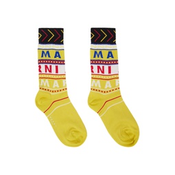Yellow Logo Socks 241379M220004