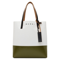 Green   White Shopping Tote 241379F049018