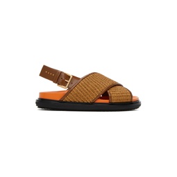 Brown   Orange Fussbett Criss Cross Sandals 241379F124024