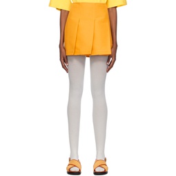 Orange Pleated Miniskirt 241379F090001