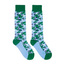 Blue   Green Cloudyflower Socks 231379F076006