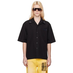 Black Beaded Shirt 241379M192016