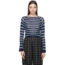 Blue Striped Sweater 241379F096001