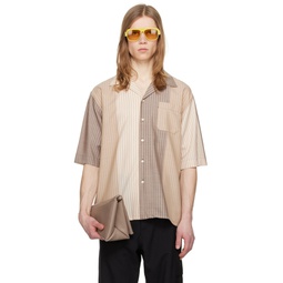 Beige Striped Shirt 241379M192034