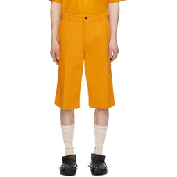 Orange Straight Leg Shorts 241379M193004