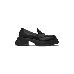 Black Pinched Seam Loafers 241379F121017
