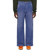 Blue Overdyed Trousers 241379M191010